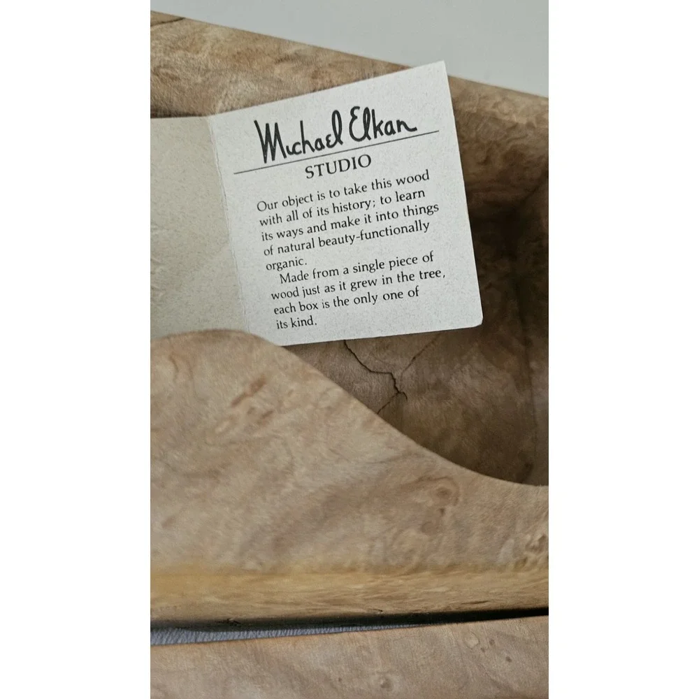 Michael Elkan Oregon Birdseye Maple Burl Box Handmade Wood Trinket Box Art Waxed